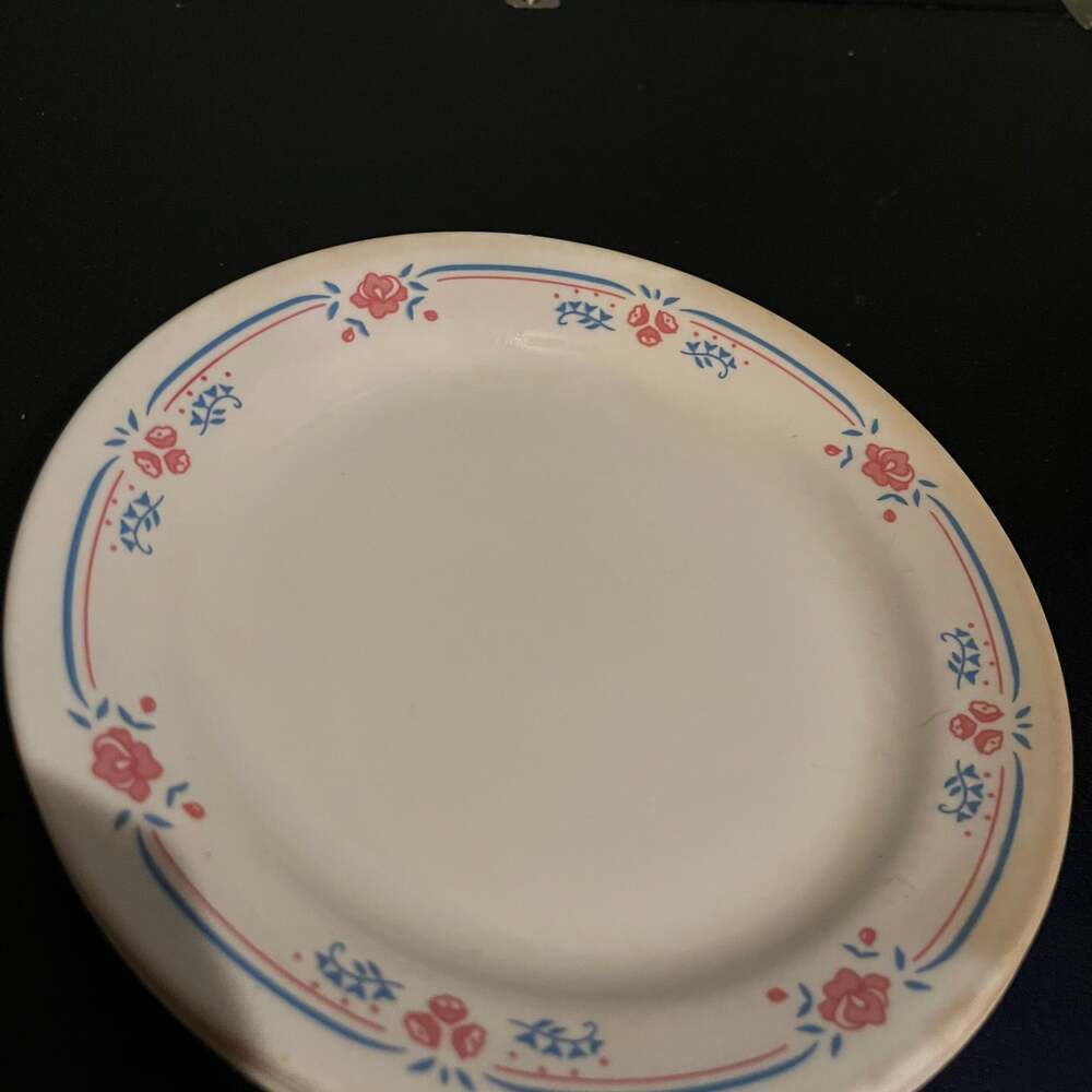 3 Corelle Embroidery Bread Plates 7 1/4" Plates, Made in the USA - ,